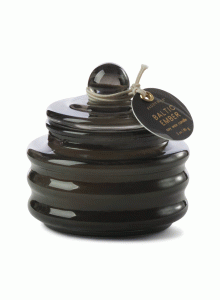 Стъклена мини соева свещ с капак Падивакс Beam - черна - балтийска жарава